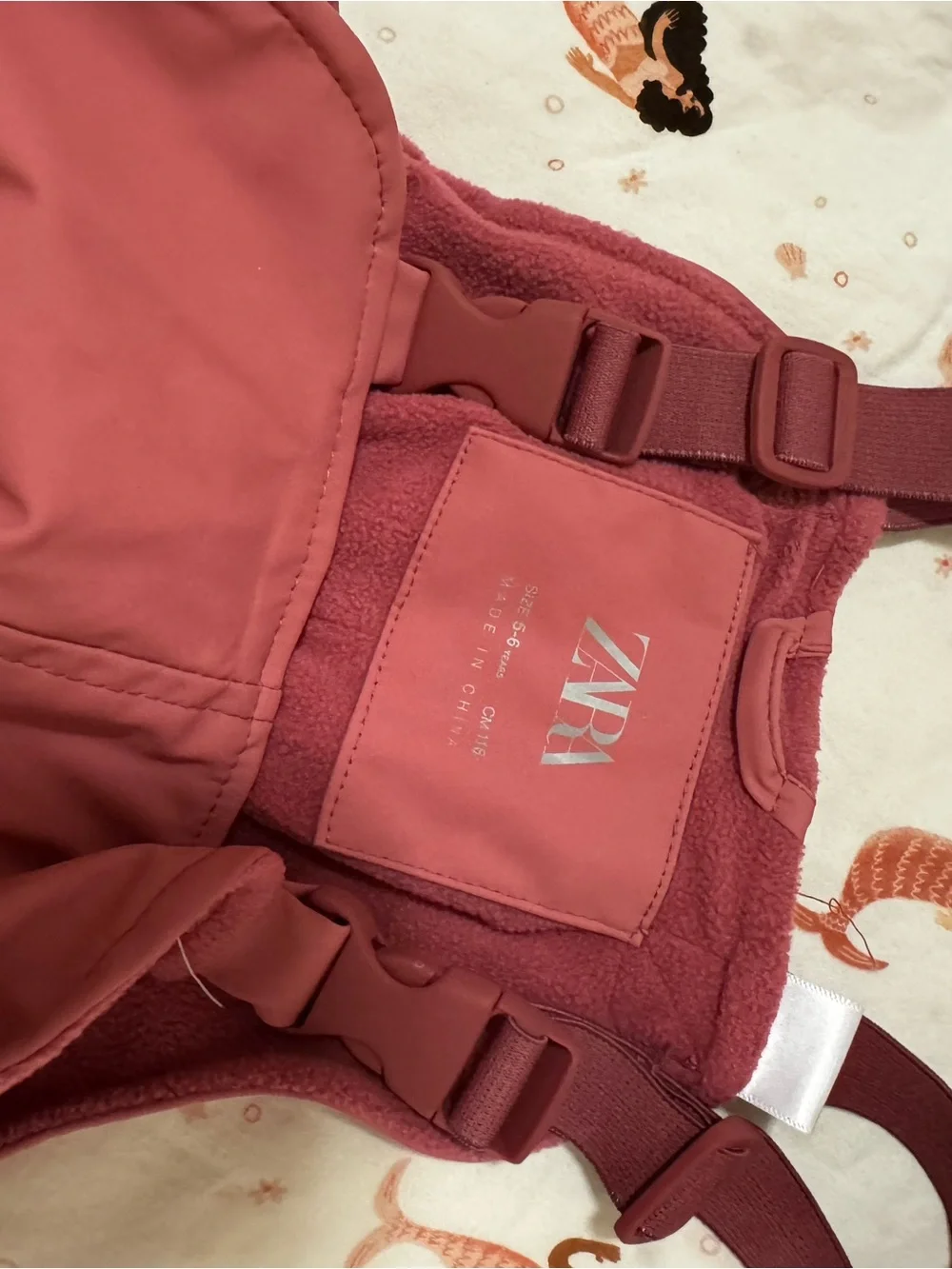 Zara polar fleece lined Rubberized overall size 5-6